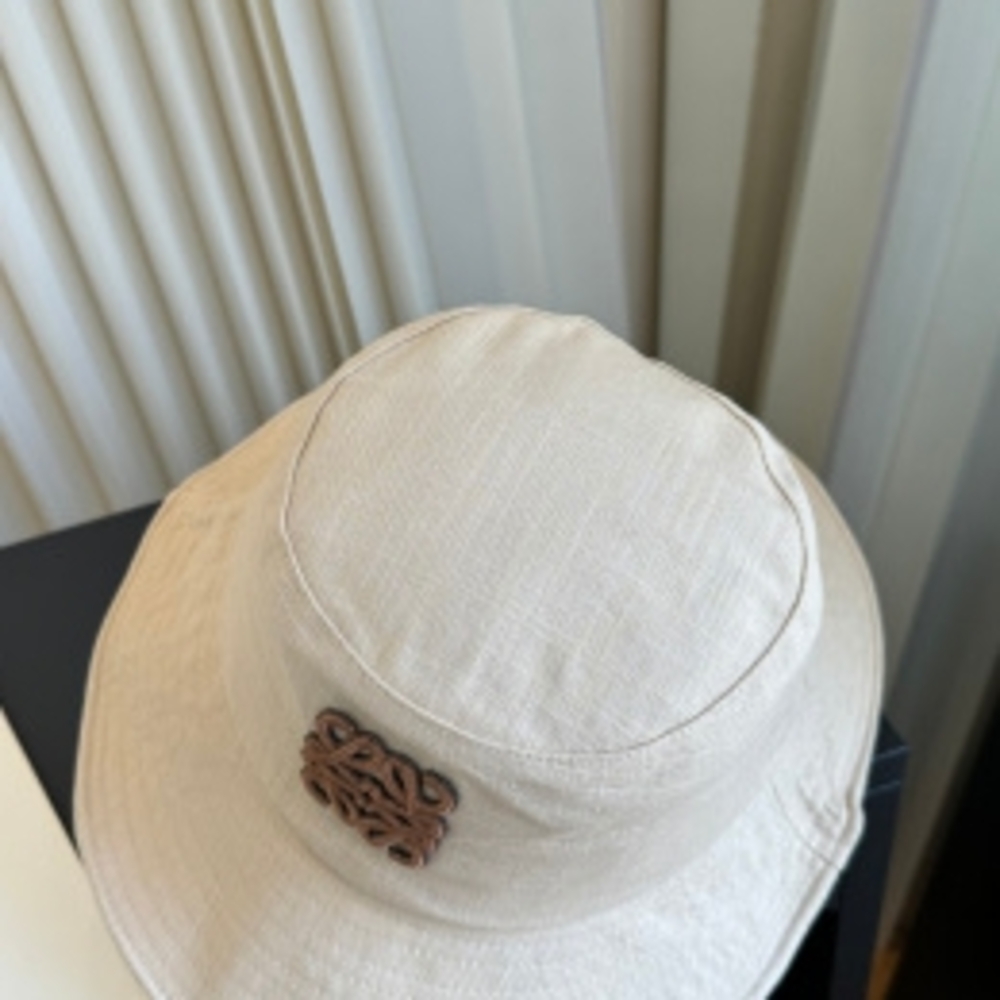 ✿LOEWE Bucket Hat ✦ Anagram Embroidered Linen Sun Cap - Picture 4 of 5